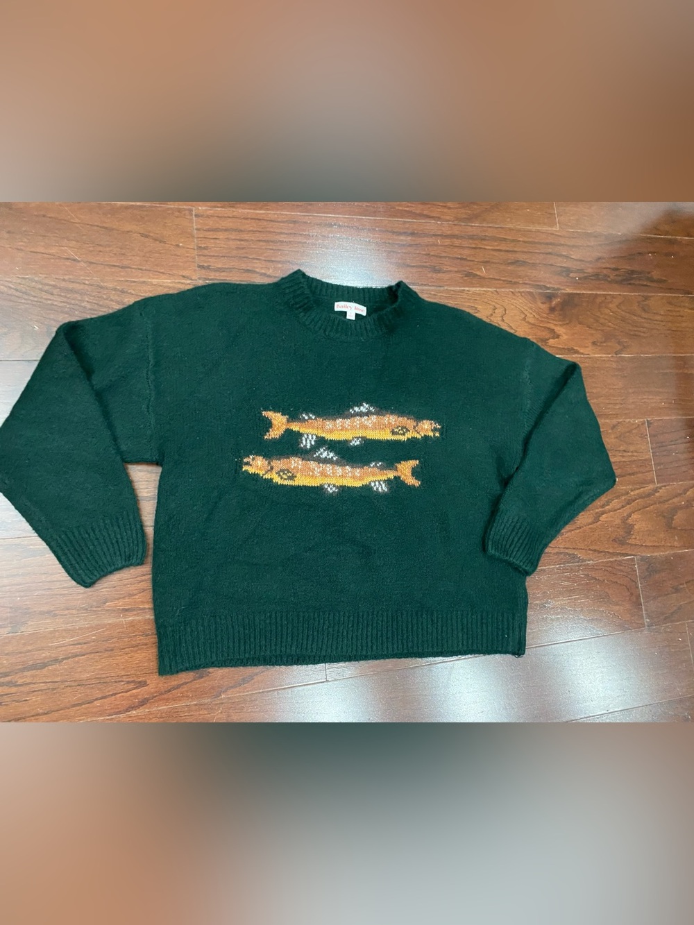 Bailey Rose Deep Forrest Brown Trout Outdoor Oversized Knit Sweater size small
